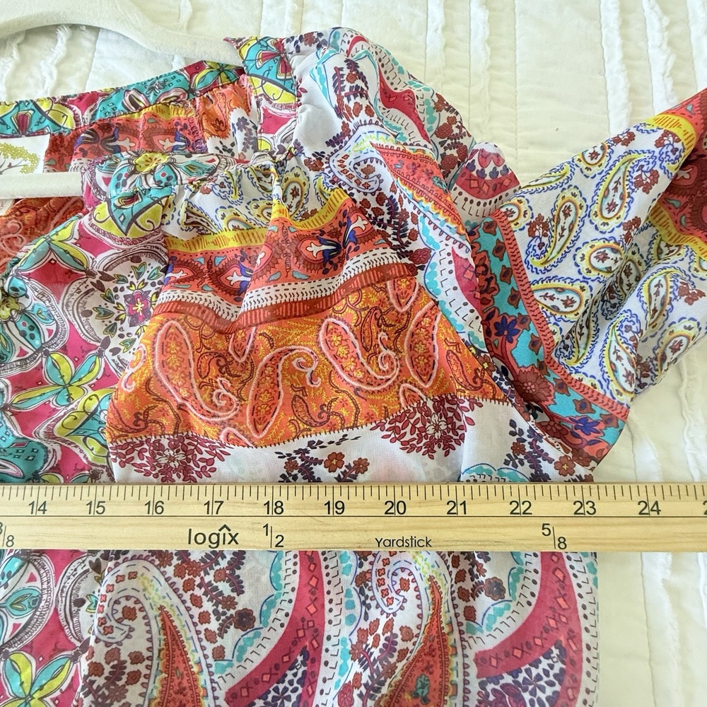 Anthropologie Fig & Flower Blouse Top Woman 1X Bright Bold Festive Party - Picture 4 of 8